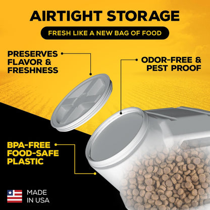 Vittles Vault Pet Food Storage Containers - Sealed Dog and Cat Food Storage Container, Fits up to 80Lbs, Made in the USA - [14" L X 28" H]