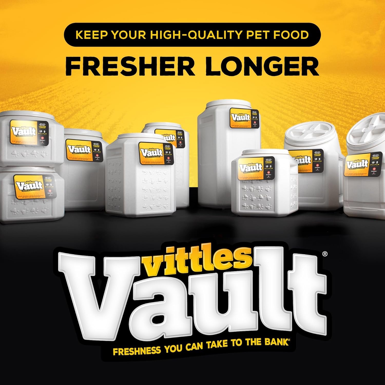 Vittles Vault Pet Food Storage Containers - Sealed Dog and Cat Food Storage Container, Fits up to 80Lbs, Made in the USA - [14" L X 28" H]