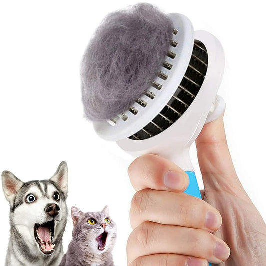 Self Cleaning Slicker Brush, Dog Cat Bunny Pet Grooming Shedding Brush - Easy to Remove Loose Undercoat, Pet Massaging Tool Suitable for Pets with Long or Short Hair